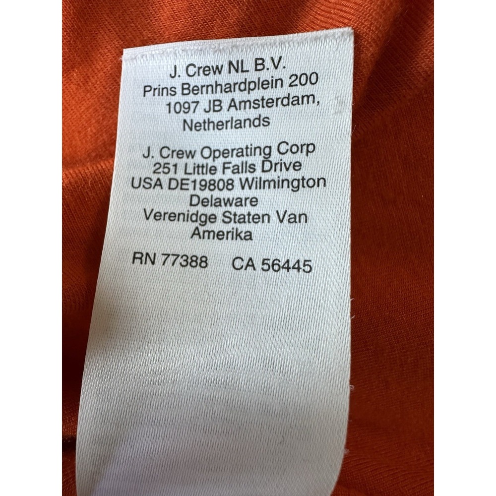 J.Crew Form Knit T-Shirt Women Sz M Crew Neck Short Sleeves Orange - Picture 9 of 9